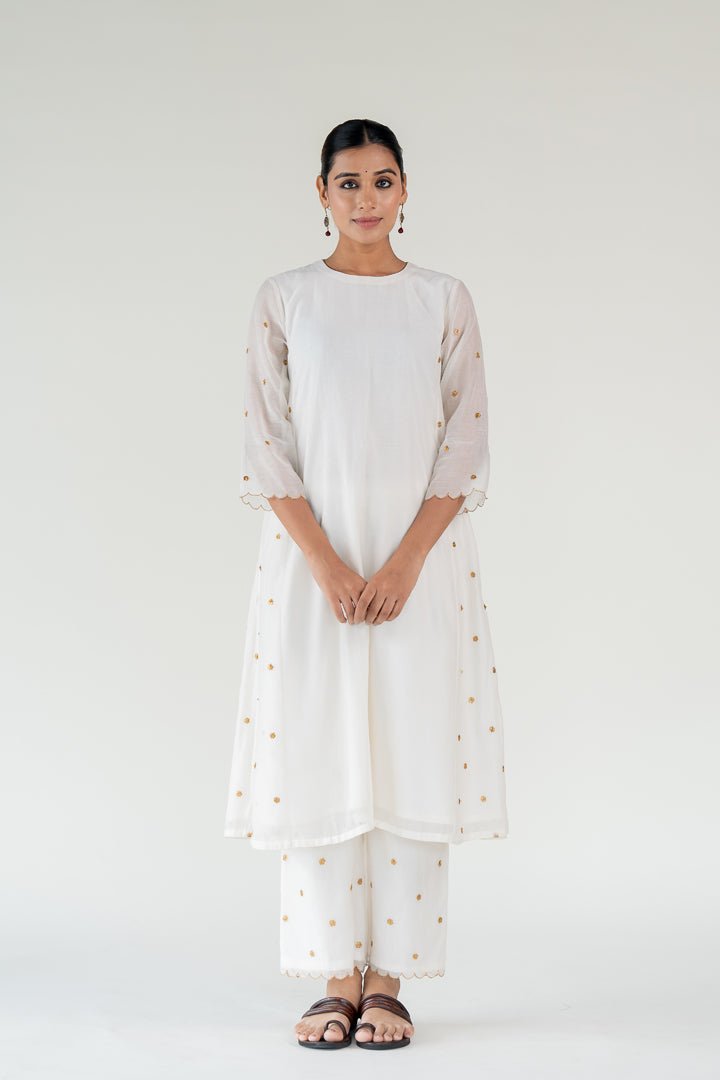 Ivory Fiza Kurta (Set of 2) - CiceroniKurta Set, Festive WearNirjara