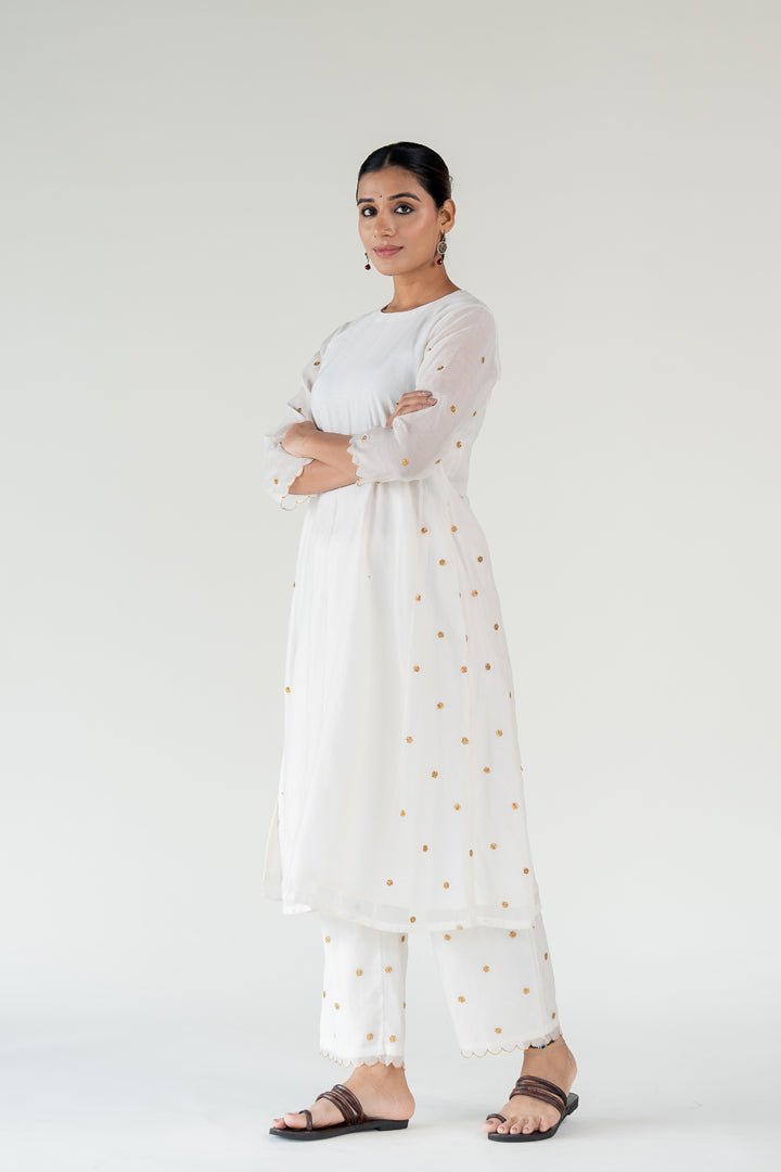 Ivory Fiza Kurta (Set of 2) - CiceroniKurta Set, Festive WearNirjara