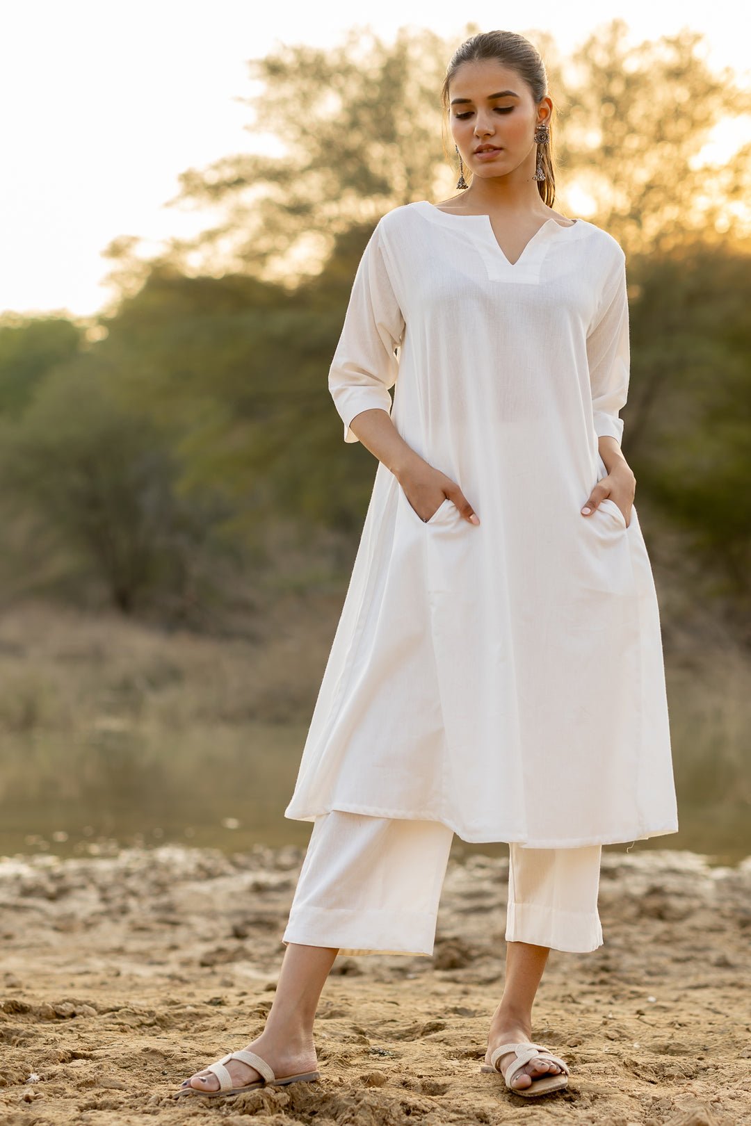 Ivory Grace Kurta Set - CiceroniKurta Set, Everyday WearMaidaan