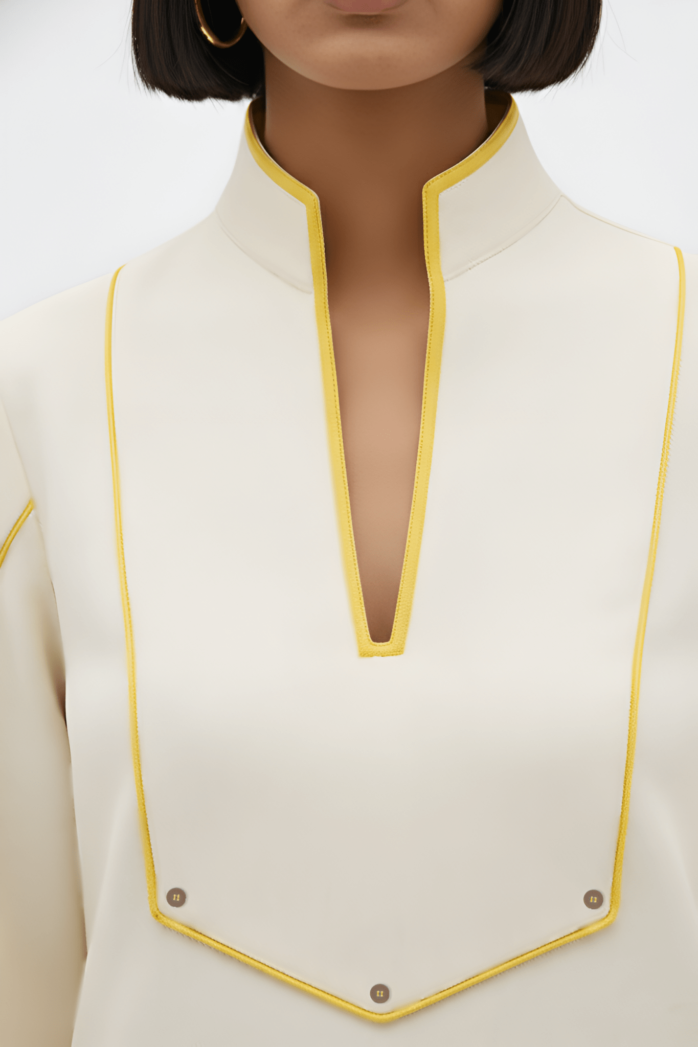 Ivory - Mango Yellow Collared Stripe Dress - CiceroniDressesNeora by NC