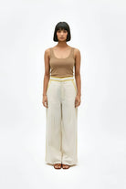 Ivory - Mango Yellow Pintucks Pants - CiceroniWomen PantsNeora by NC