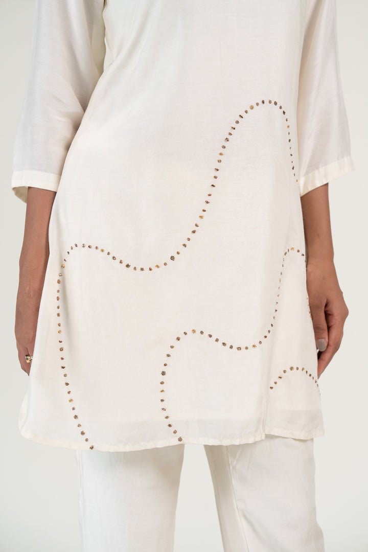 Ivory Mehr Kurta (Set of 2) - CiceroniKurta Set, Festive WearNirjara