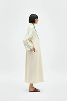 Ivory - Tiffany Blue Collared Stripe Dress - CiceroniDressesNeora by NC