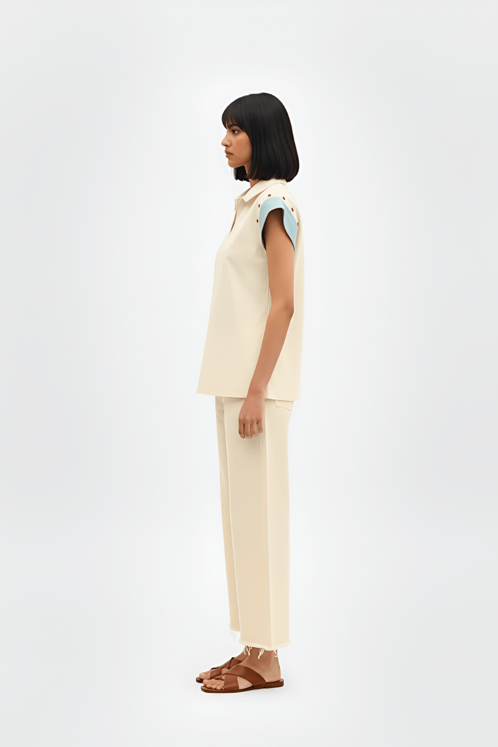 Ivory - Tiffany Blue Color block Co - ord Set - CiceroniCo - ord SetNeora by NC