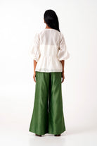 Ivory Toni Set - Multi Knot Peplum Top with Slip + Pine Green Pants - CiceroniCo - ord SetMadder Much