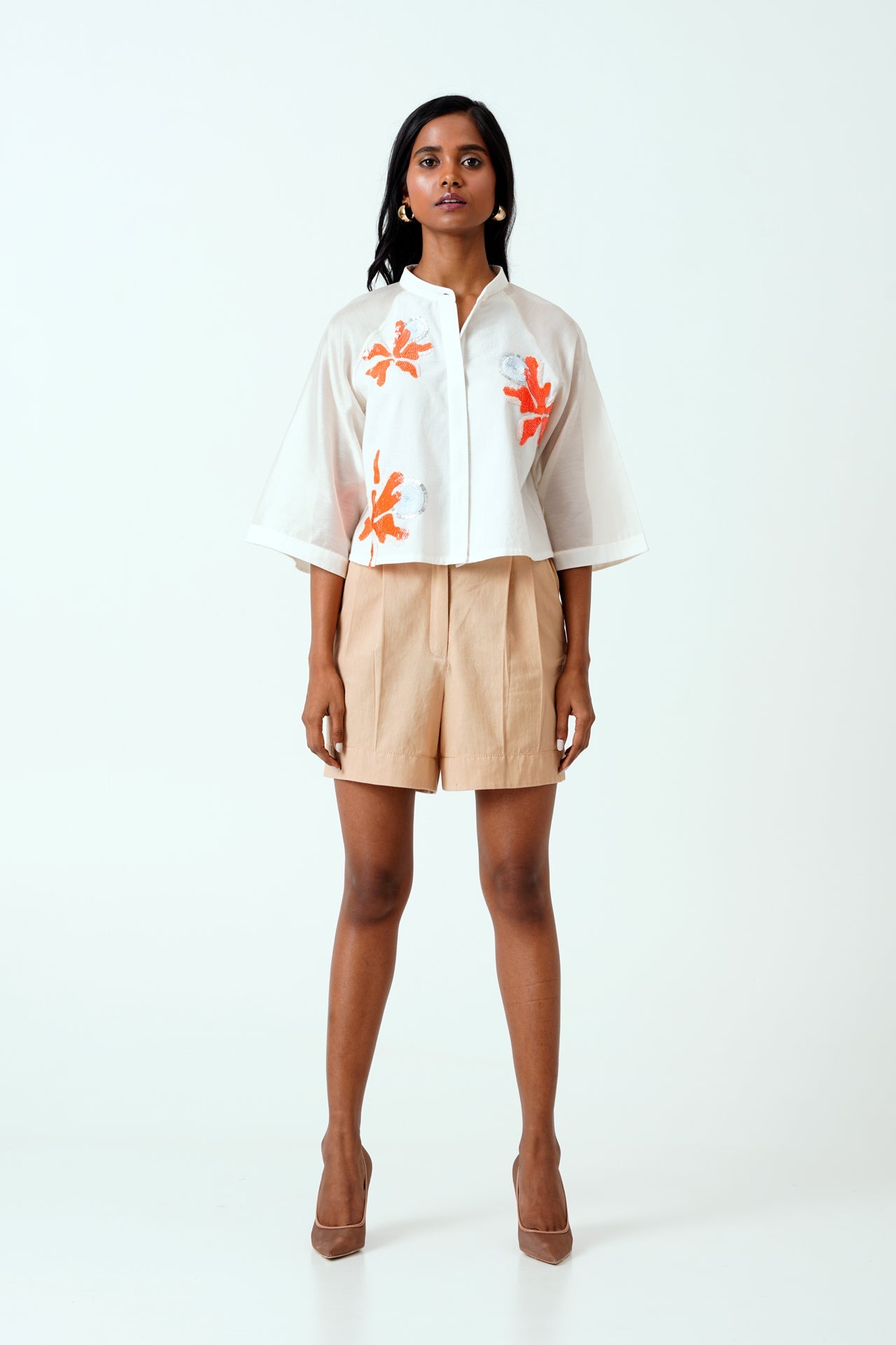 Ivory Zola - Raglan Sleeve Crop Shirt + Shorts - CiceroniCo - ord SetMadder Much