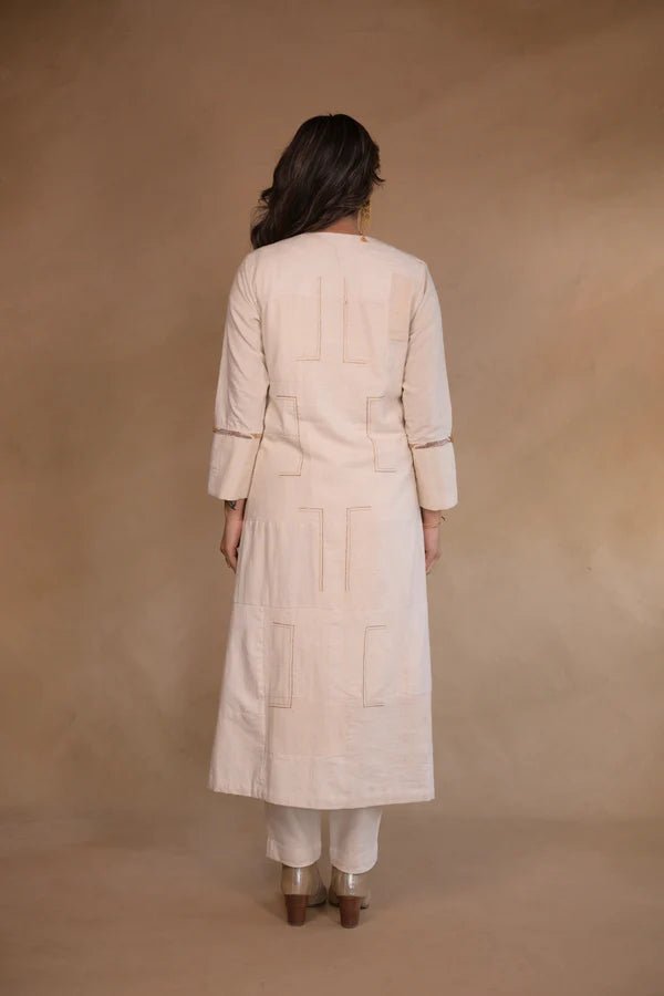 Jacket, in patched fabric with embroidery - CiceroniJackets, KurtaRang by Rajvi