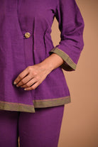 Jacket Style Tunic in Purple - CiceroniJacketsRang by Rajvi