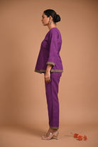 Jacket Style Tunic in Purple - CiceroniJacketsRang by Rajvi