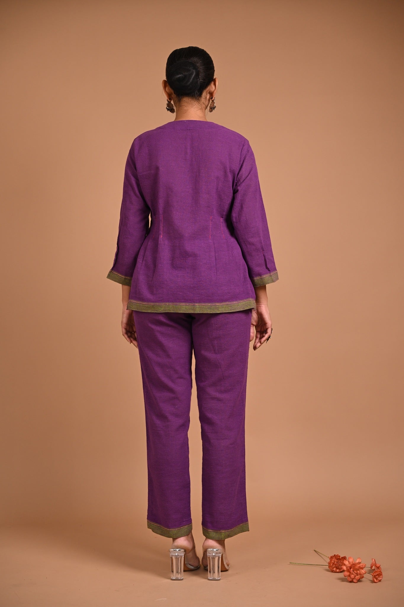 Jacket Style Tunic in Purple - CiceroniJacketsRang by Rajvi