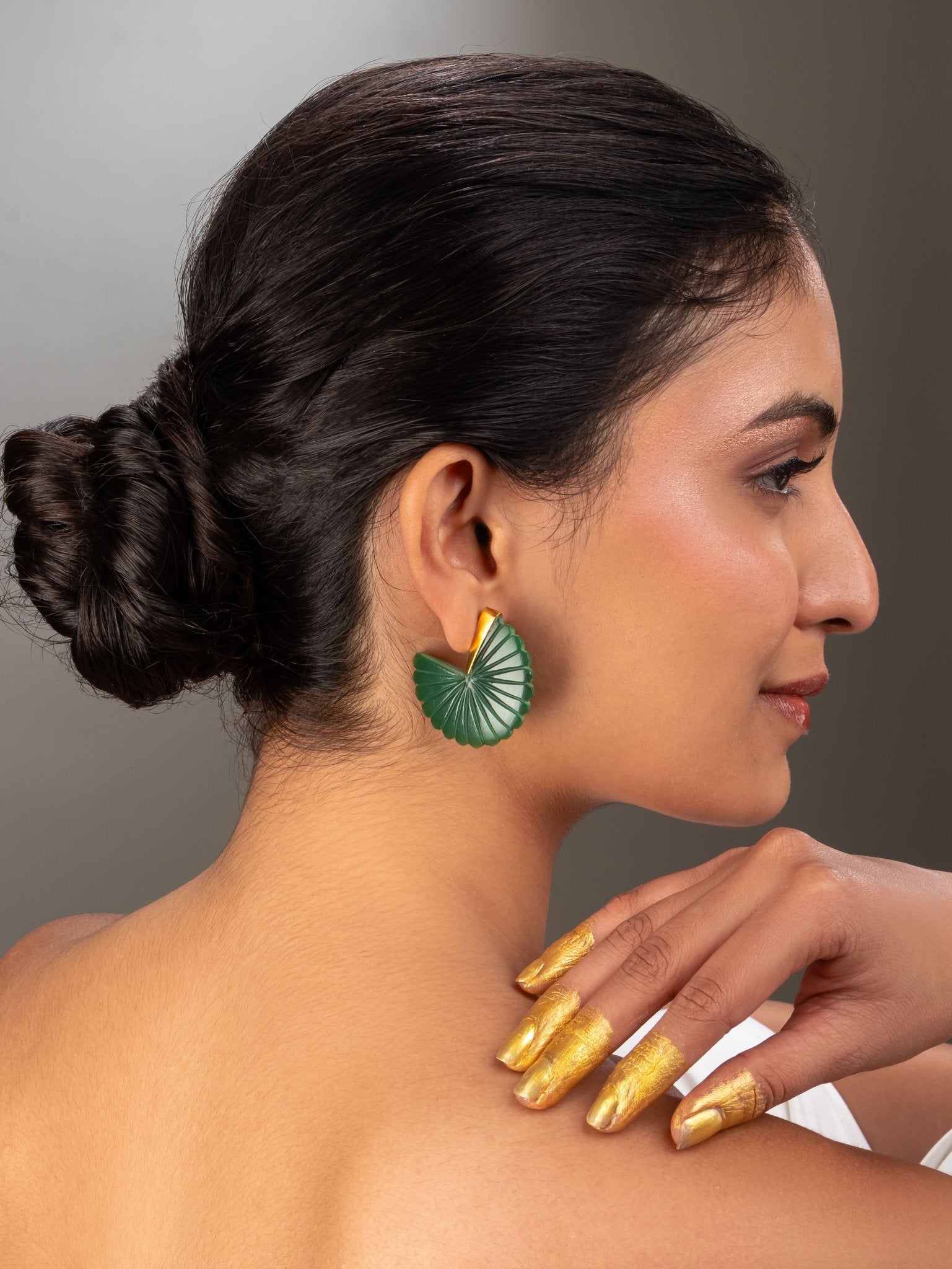 Jade Floret Studs - CiceroniEarringsRumri