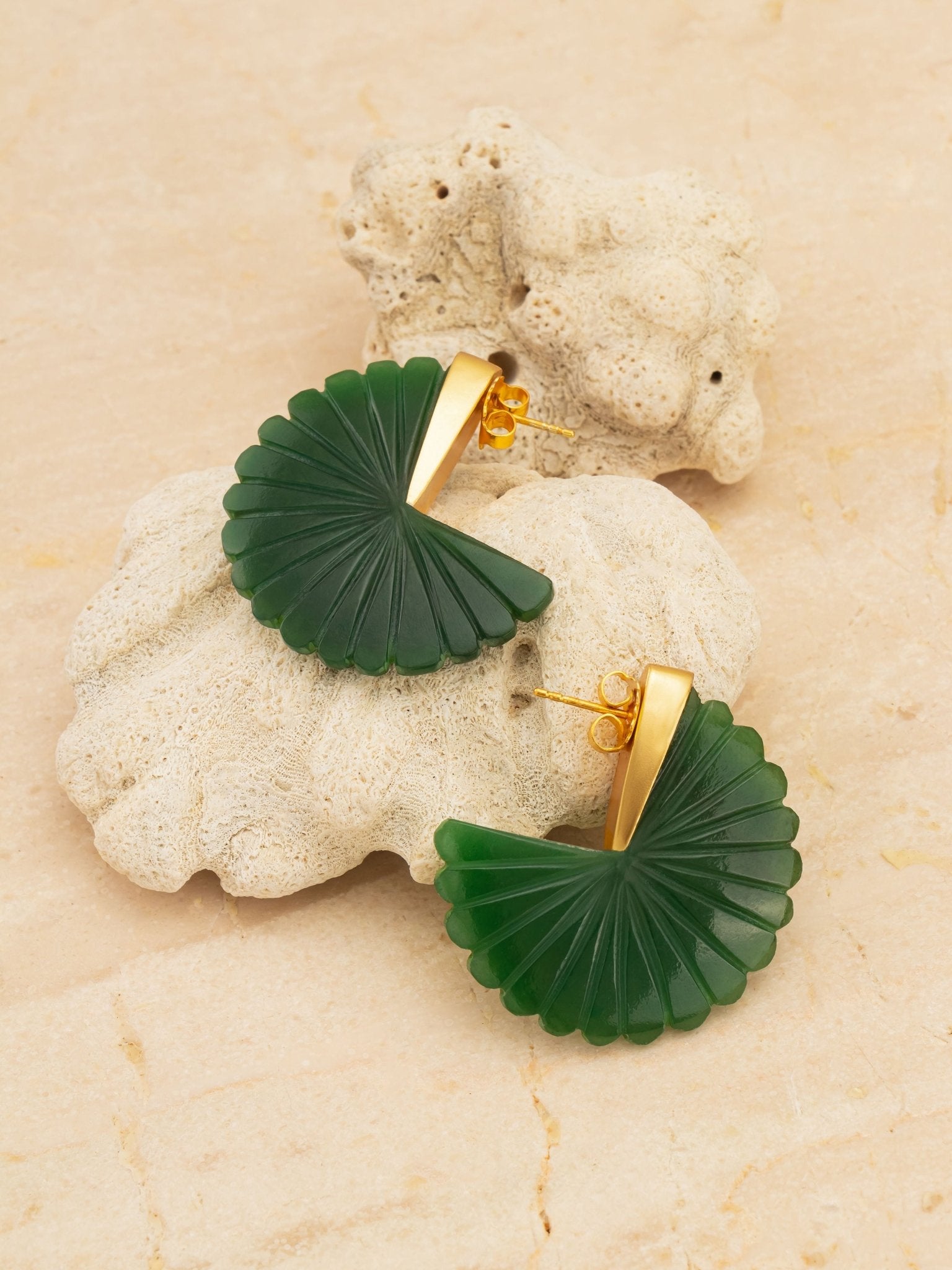 Jade Floret Studs - CiceroniEarringsRumri