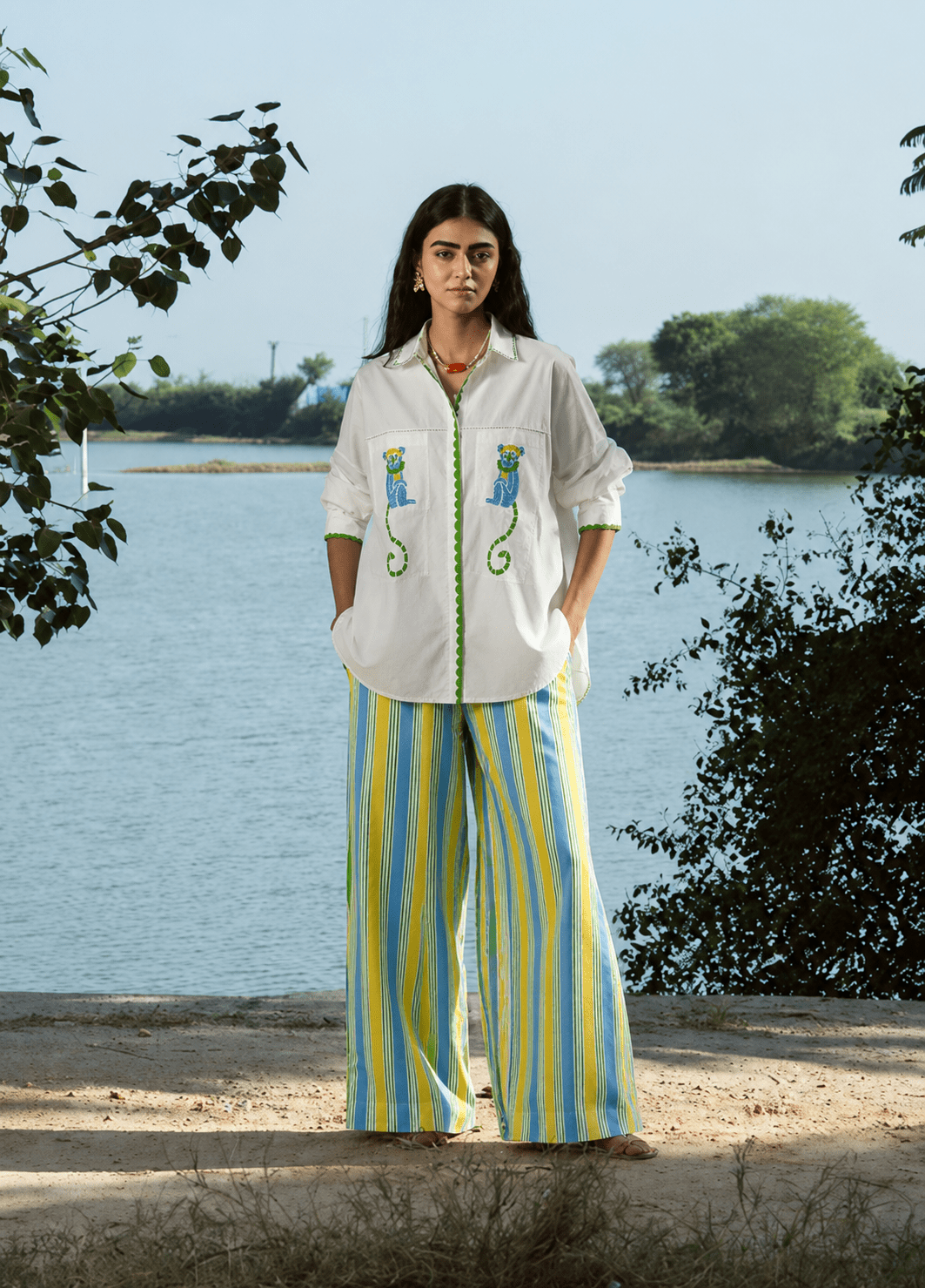 Jaigarh Shirt - Monkey Block Print - CiceroniWomen ShirtsThe Raw India