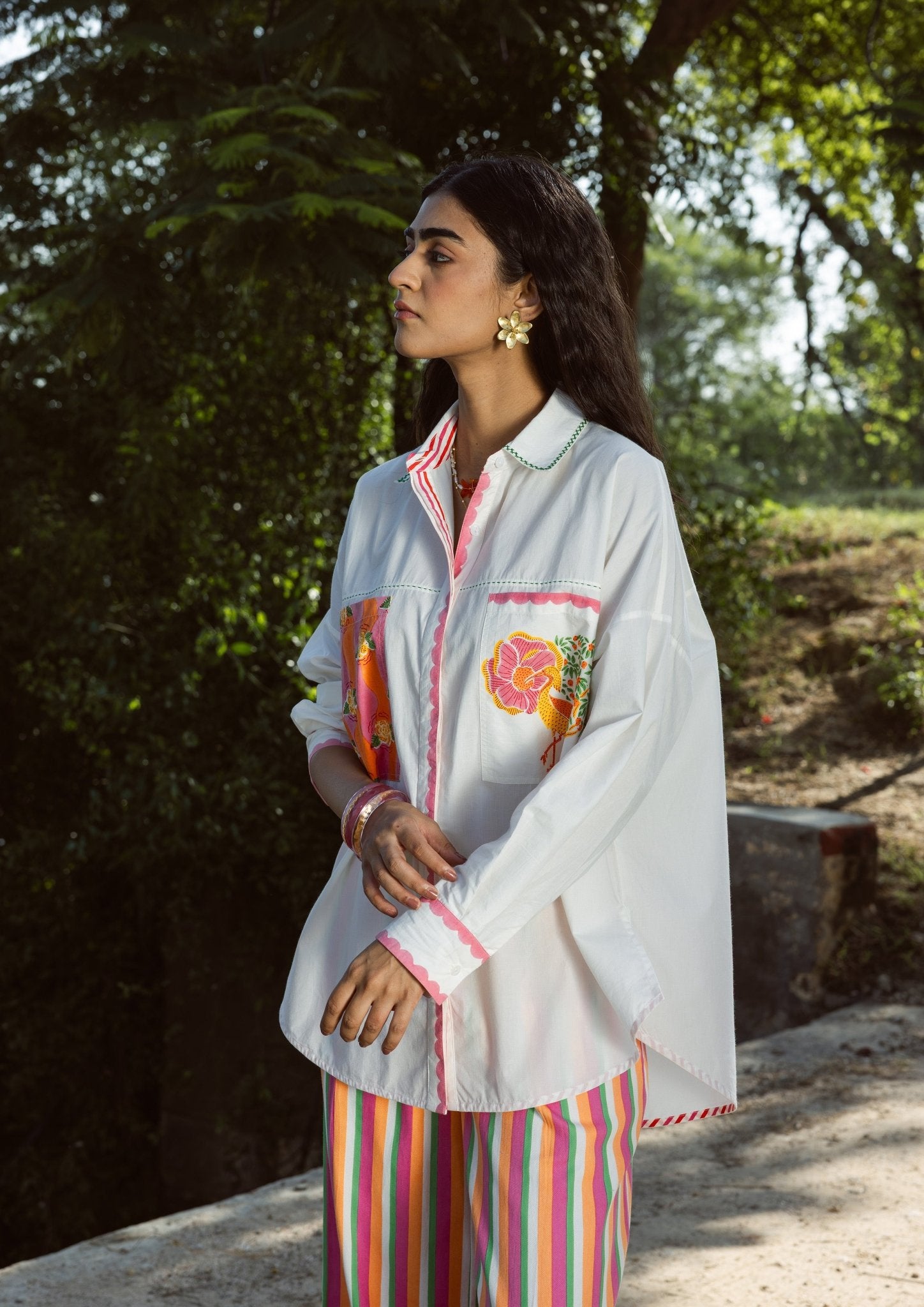 Jaigarh Shirt - River Crane - CiceroniWomen ShirtsThe Raw India