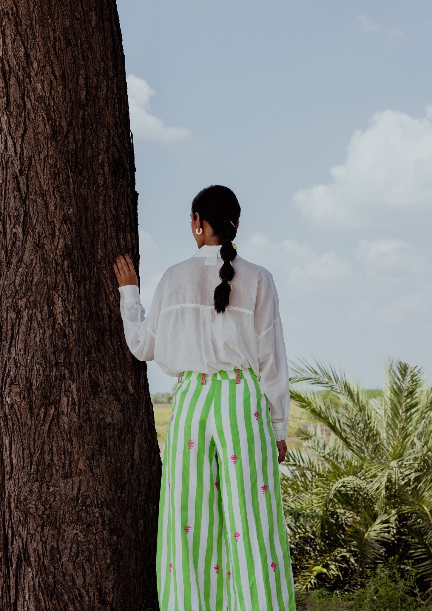 Jaigarh Shirt - White Chikankari - CiceroniWomen ShirtsThe Raw India