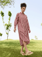 Jasmine Tunic - Teracotta & Ecru Stripes - CiceroniDressesRAAS Life