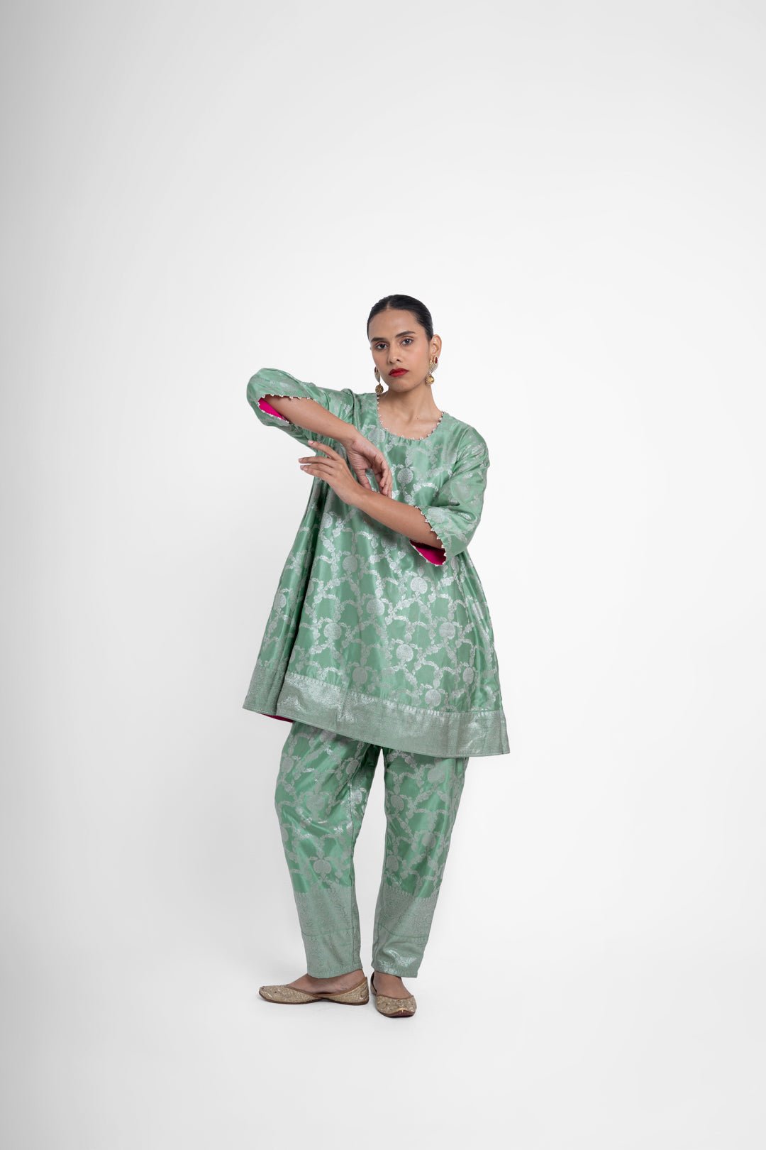 Jaya Kurta Set In Green - CiceroniKurta Set, Festive WearShriya Singhi