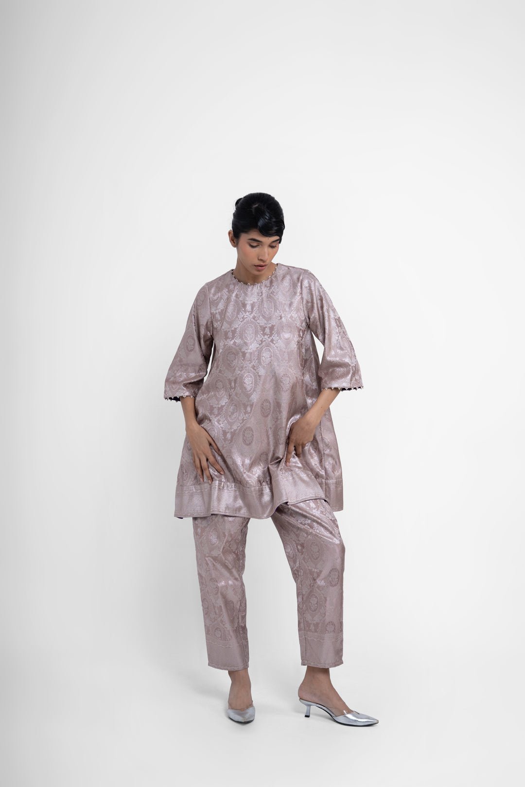 Jaya Kurta Set In Grey - CiceroniKurta Set, Festive WearShriya Singhi