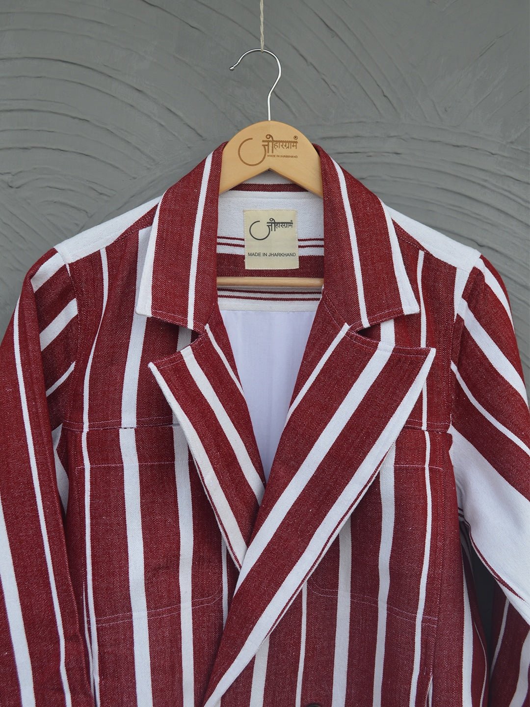 Johargram Handwoven Biru Striped Blazer - CiceroniBlazersJohargram