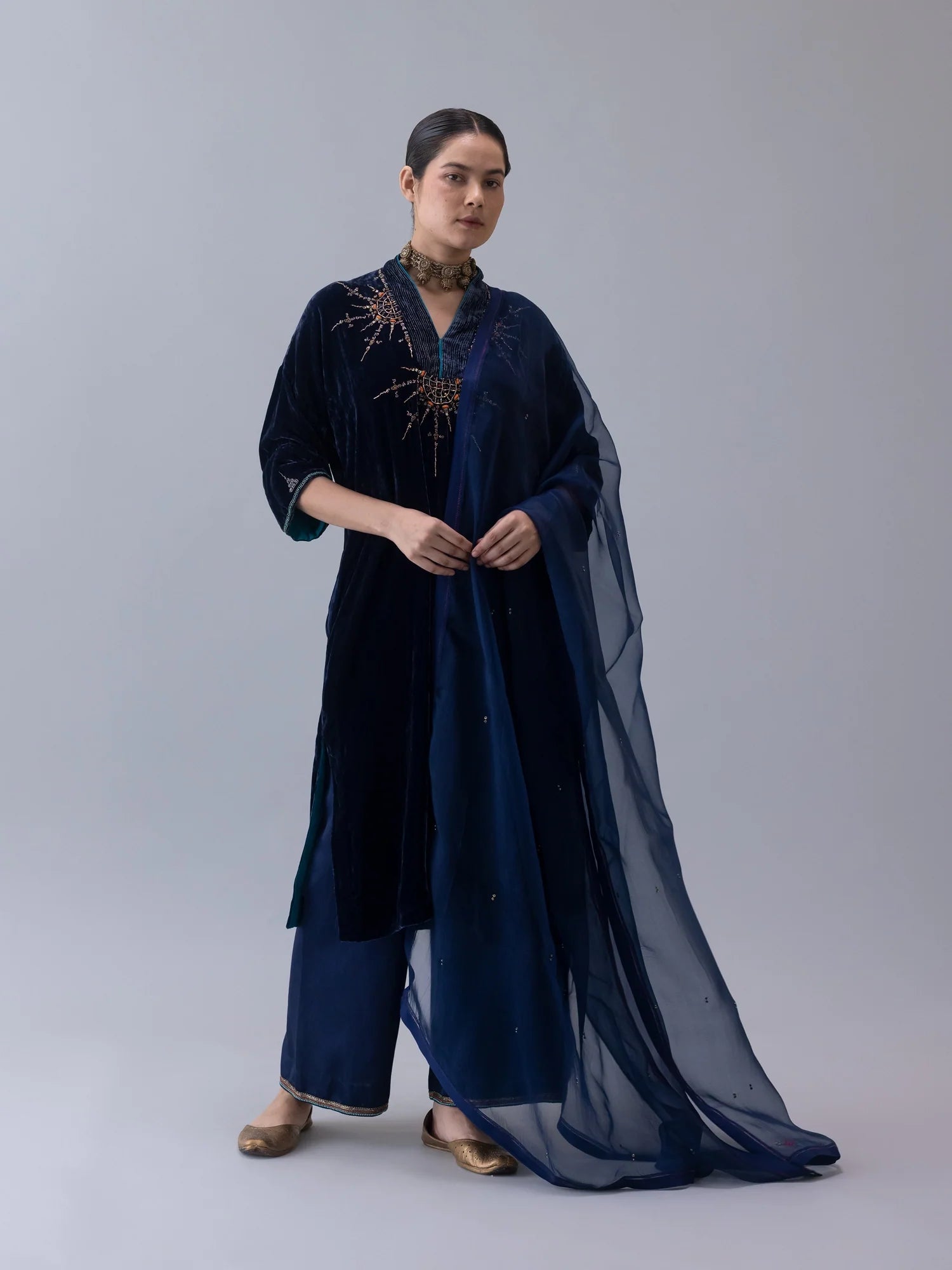 Jokhang Indigo Dupatta - CiceroniDupattaShades of India