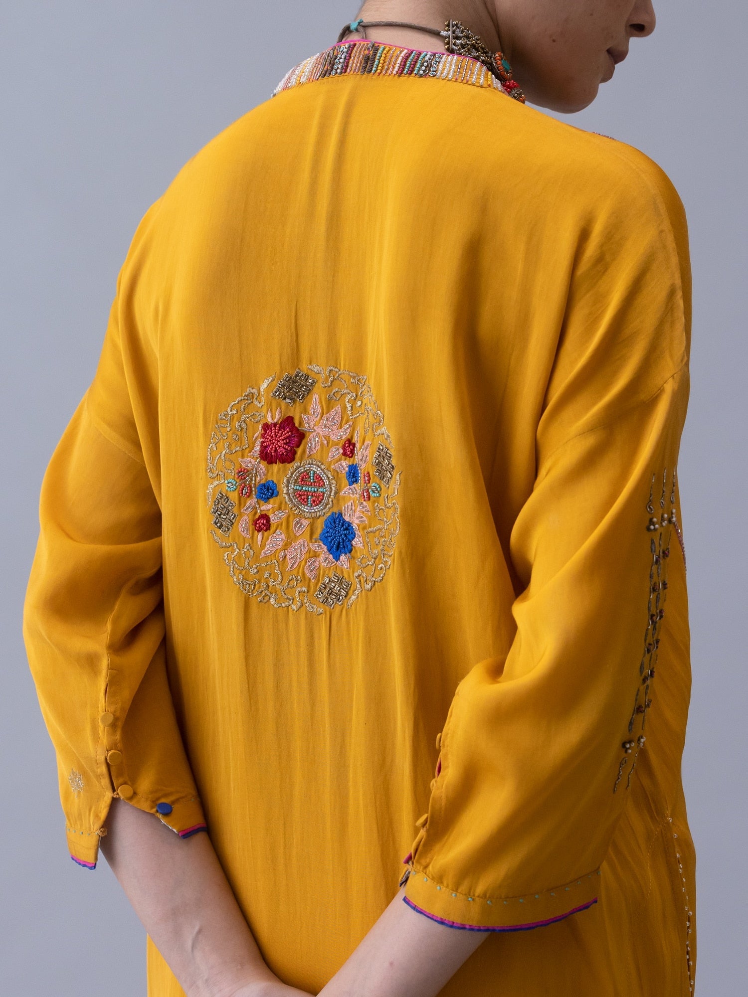 Joma Yellow Kaftan - CiceroniKaftanShades of India