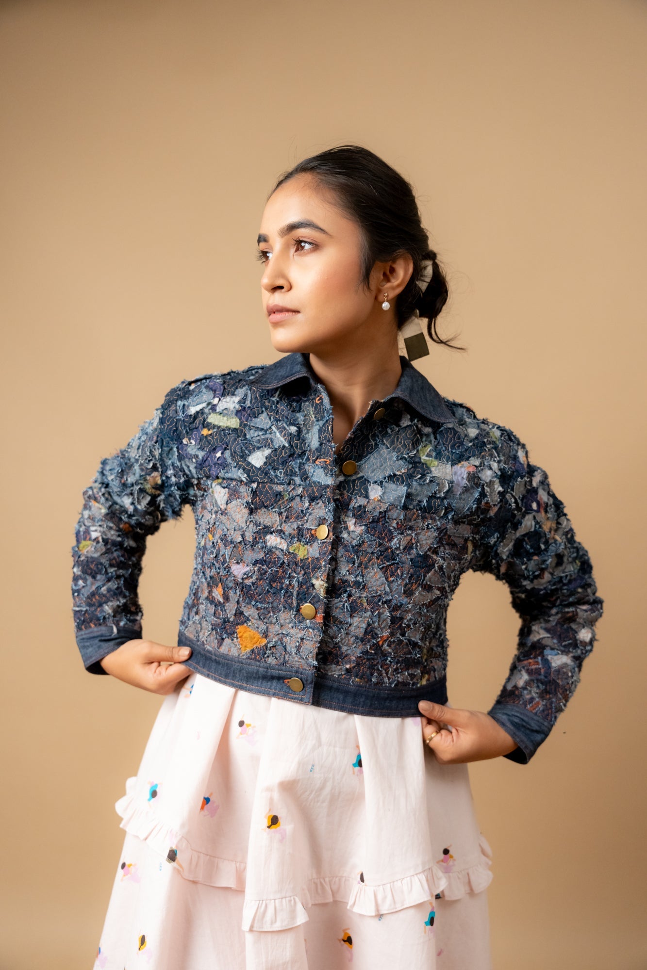 June Denim Textured Jacket - CiceroniJacketsDoodlage