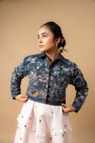 June Denim Textured Jacket - CiceroniJacketsDoodlage