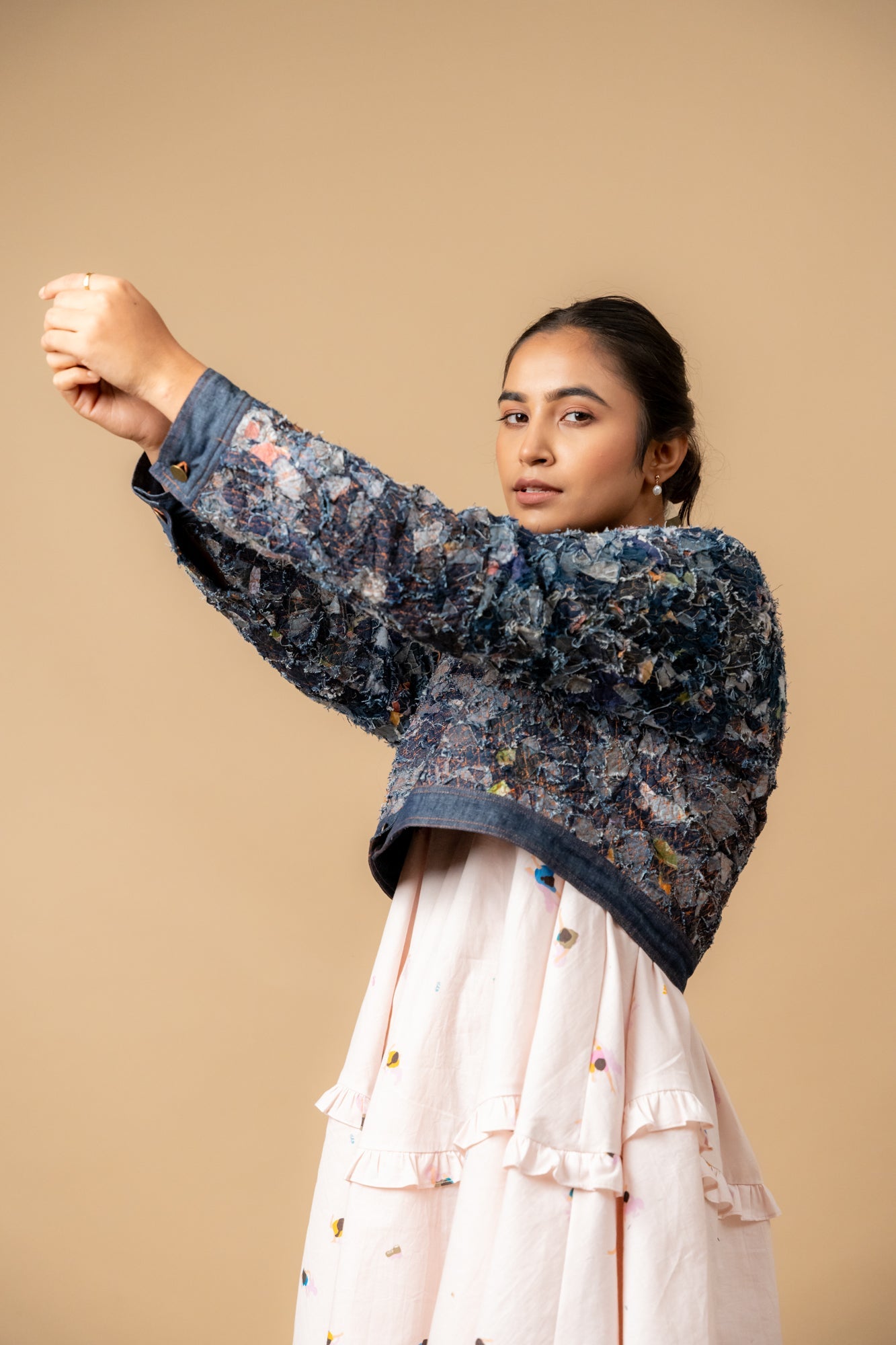 June Denim Textured Jacket - CiceroniJacketsDoodlage