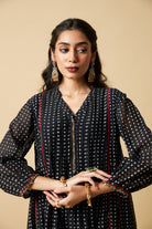 Kaali Phuljhadi Embroidered Kurta Set- Set of 3 - CiceroniKurta Set, Festive WearPants and Pajamas