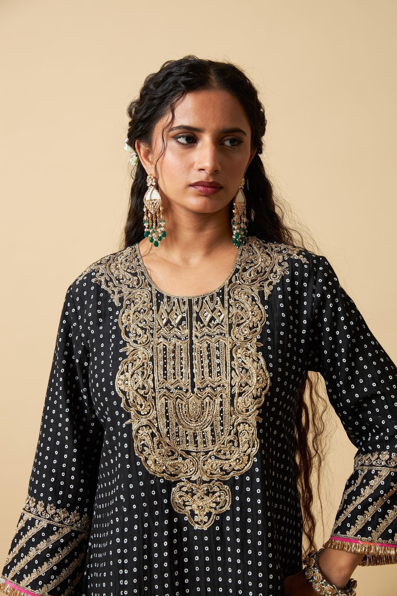 Kaali Rangili Embroidered Kurta Set- Set of 3 - CiceroniKurta Set, Festive WearPants and Pajamas