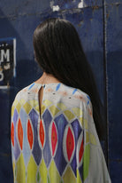 Kaftaan Dress In Athangudi Pastel Print - CiceroniDressesNIKYTA