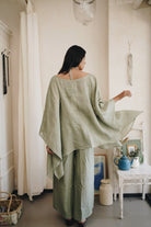 Kaftan Overlay - Pastel Green - CiceroniKaftanPaeony