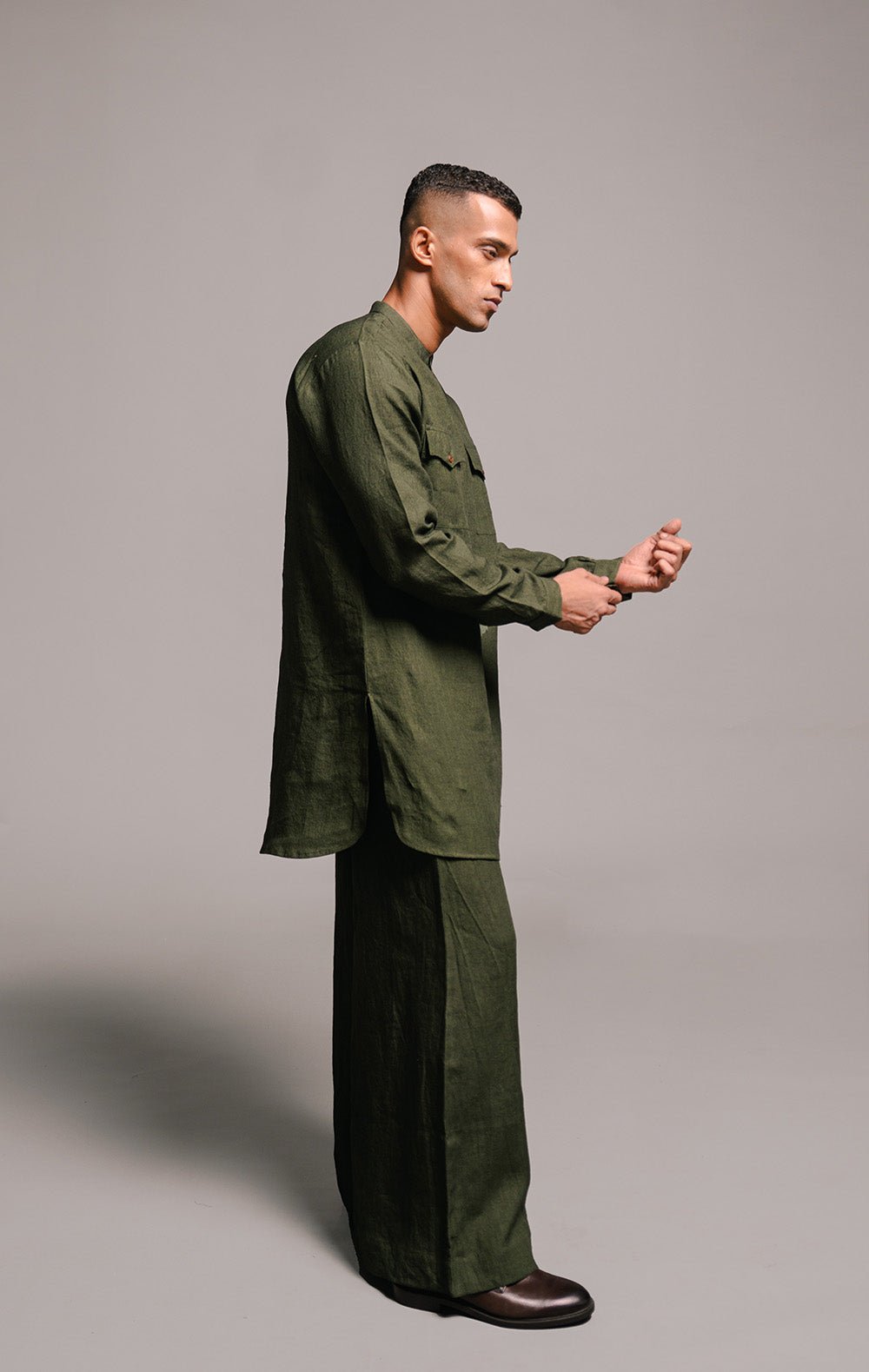 Kai Linen Saif Kurta Set - CiceroniCo - ord SetSaphed