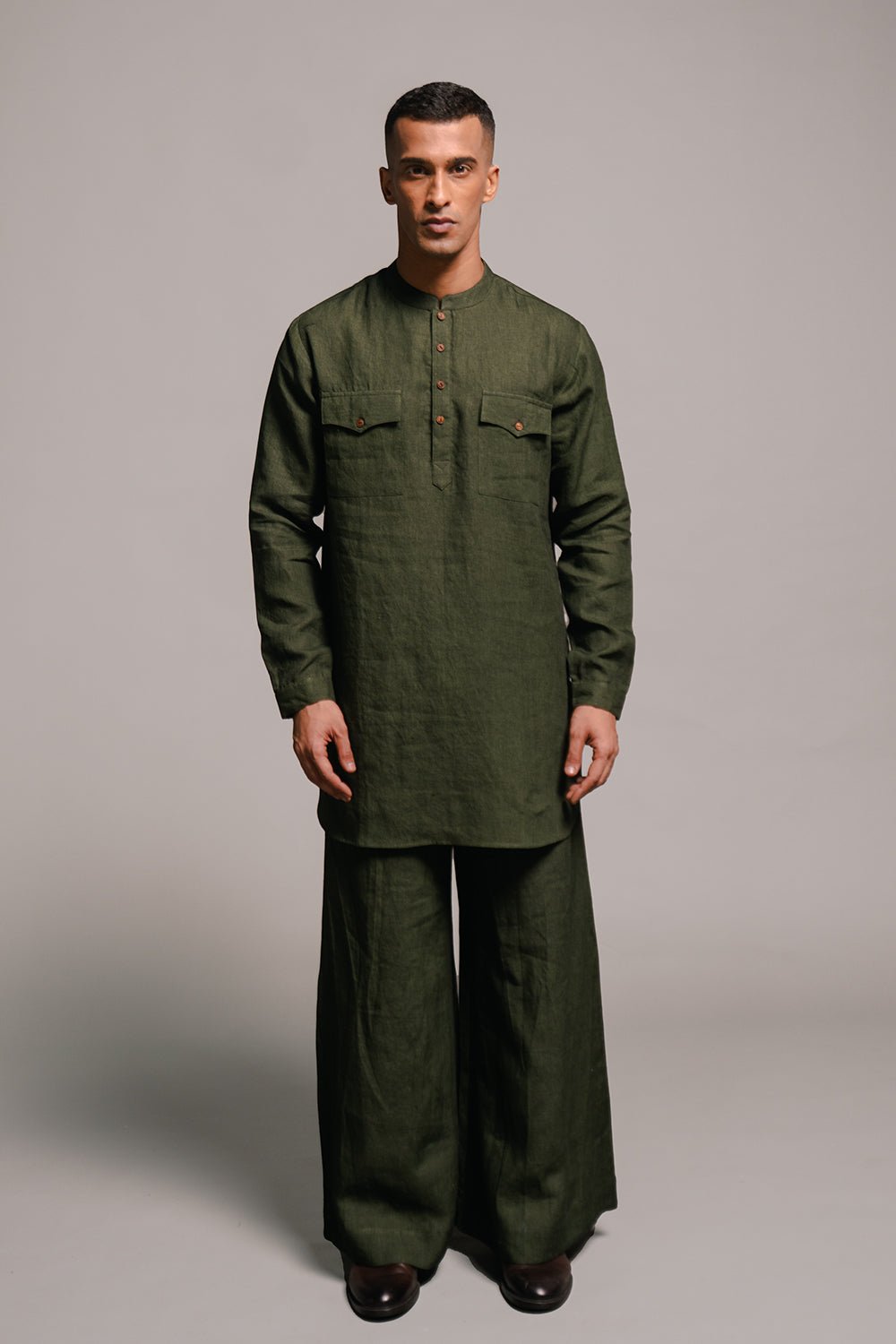 Kai Linen Saif Kurta Set - CiceroniCo - ord SetSaphed