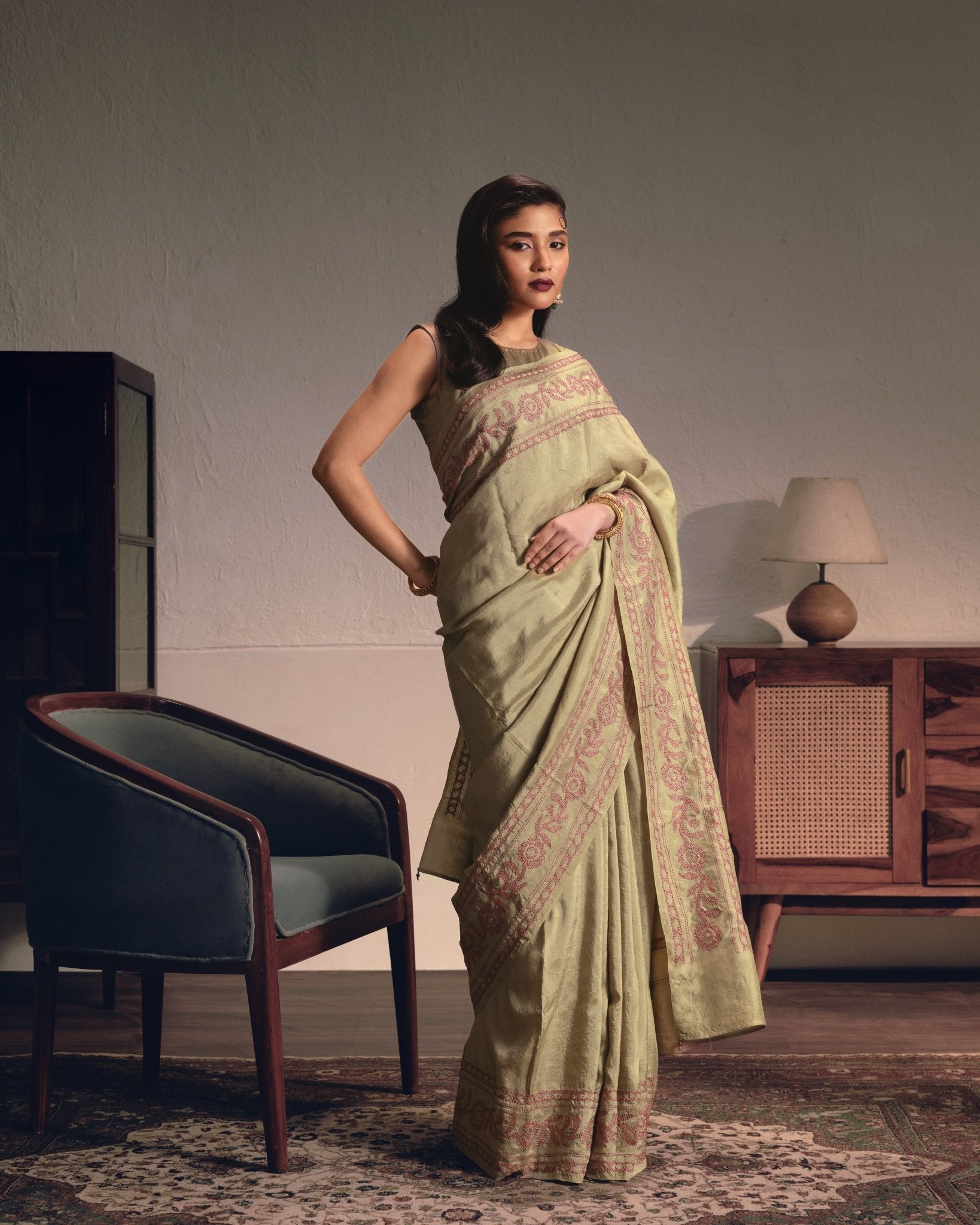 Kajri - Olive - CiceroniSareeIra