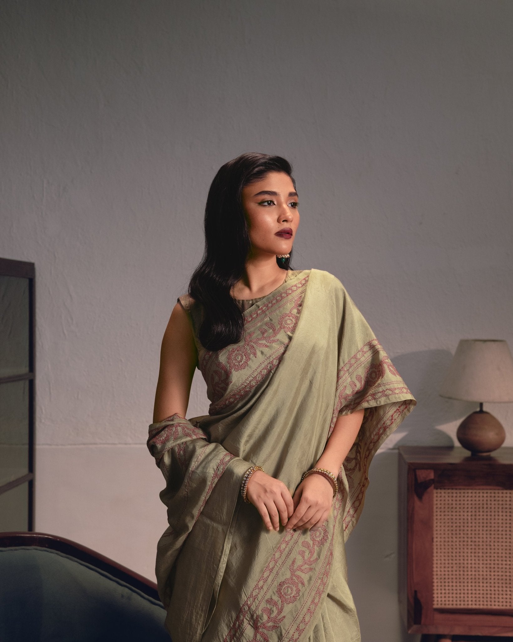 Kajri - Olive - CiceroniSareeIra