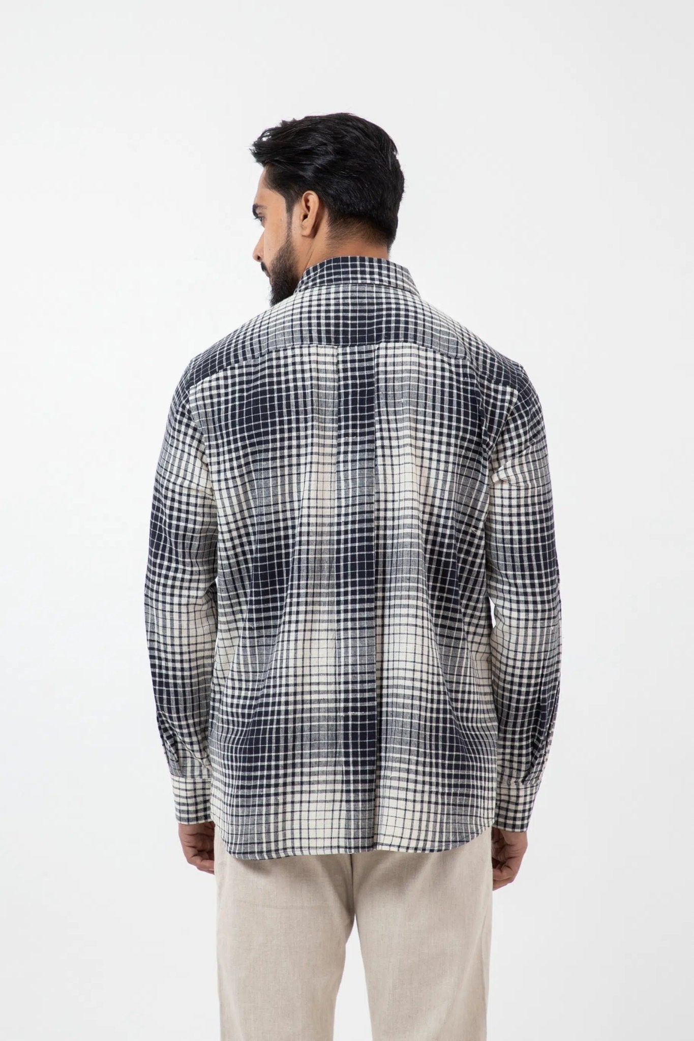 Kala Cotton B&W Checks Everywhere Shirt - CiceroniMen ShirtsInkriti