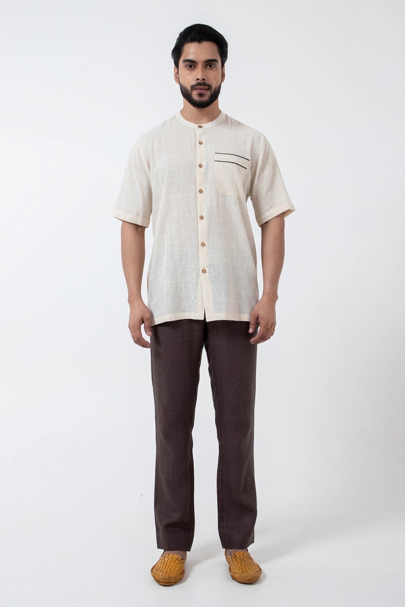 Kala Cotton Off - white Everyday Shirt - CiceroniMen ShirtsInkriti