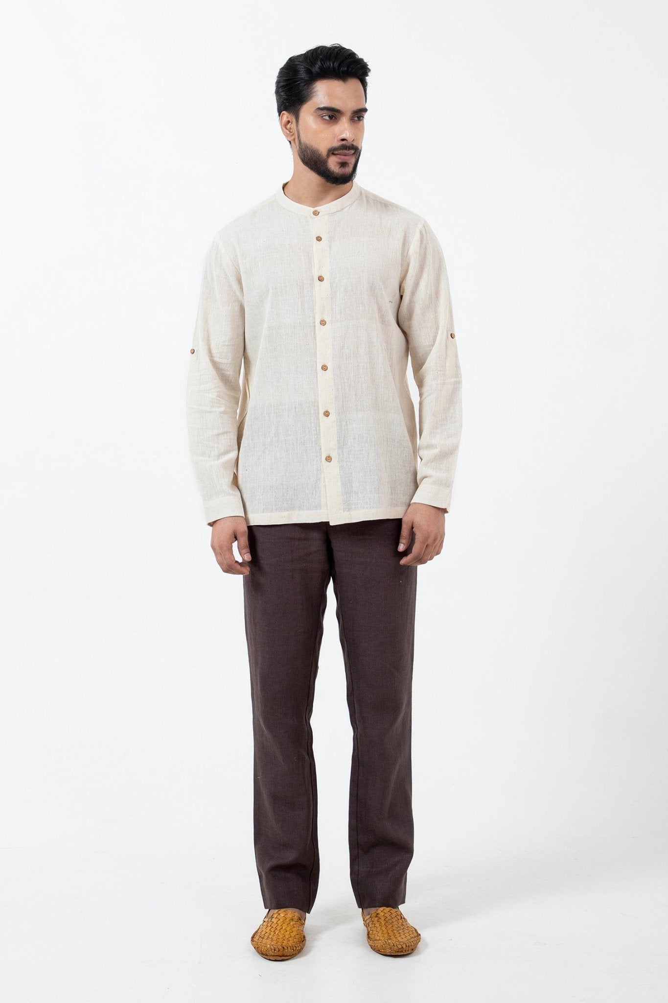 Kala Cotton Off - white Reliable Shirt - CiceroniMen ShirtsInkriti