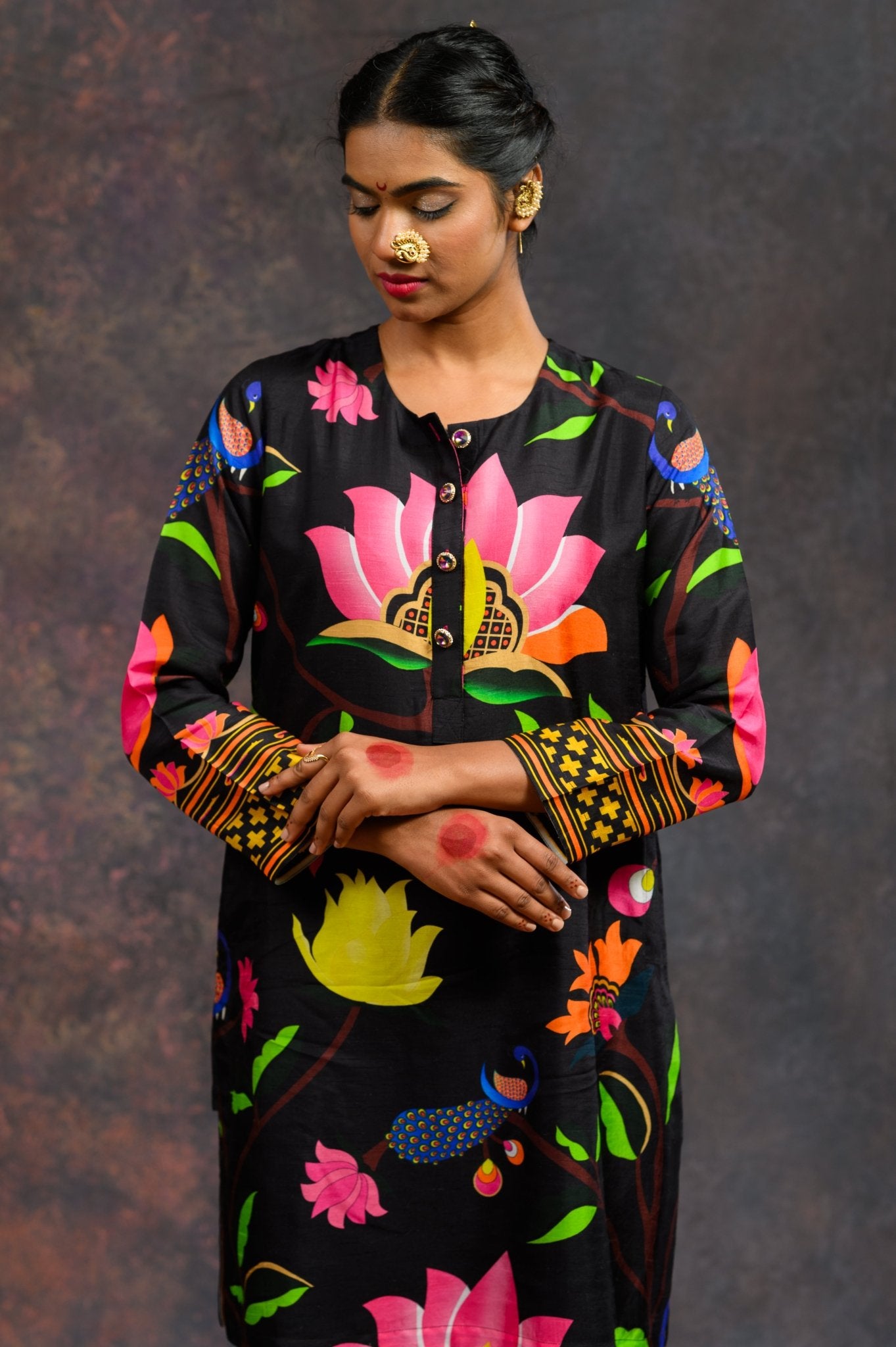 Kalamkari Black Kurta Set - CiceroniKurta SetsPrachi Kamat