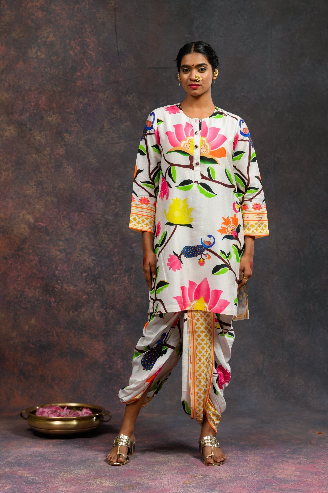 Kalamkari White Kurta Set - CiceroniKurta SetsPrachi Kamat