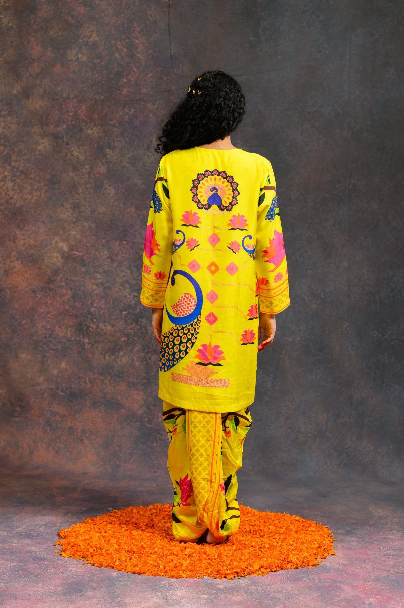 Kalamkari Yellow Kurta Set - CiceroniKurta SetsPrachi Kamat