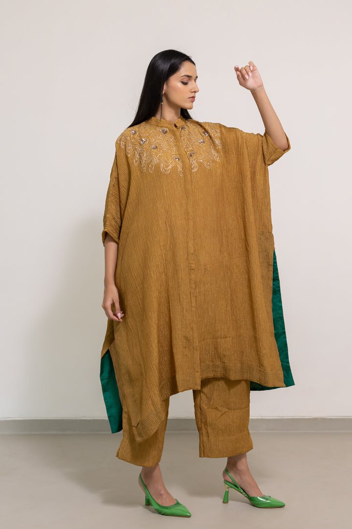 Kalindi Buttondown Kaftan Set - CiceroniKurta Set, Festive WearSilai Studio