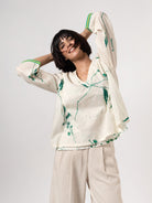 Kallie Natural Green Top - CiceroniTopsShades of India