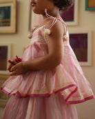 Kamal lehenga set in baby pink stripes - CiceroniKurta Set, Festive WearLove The World Today