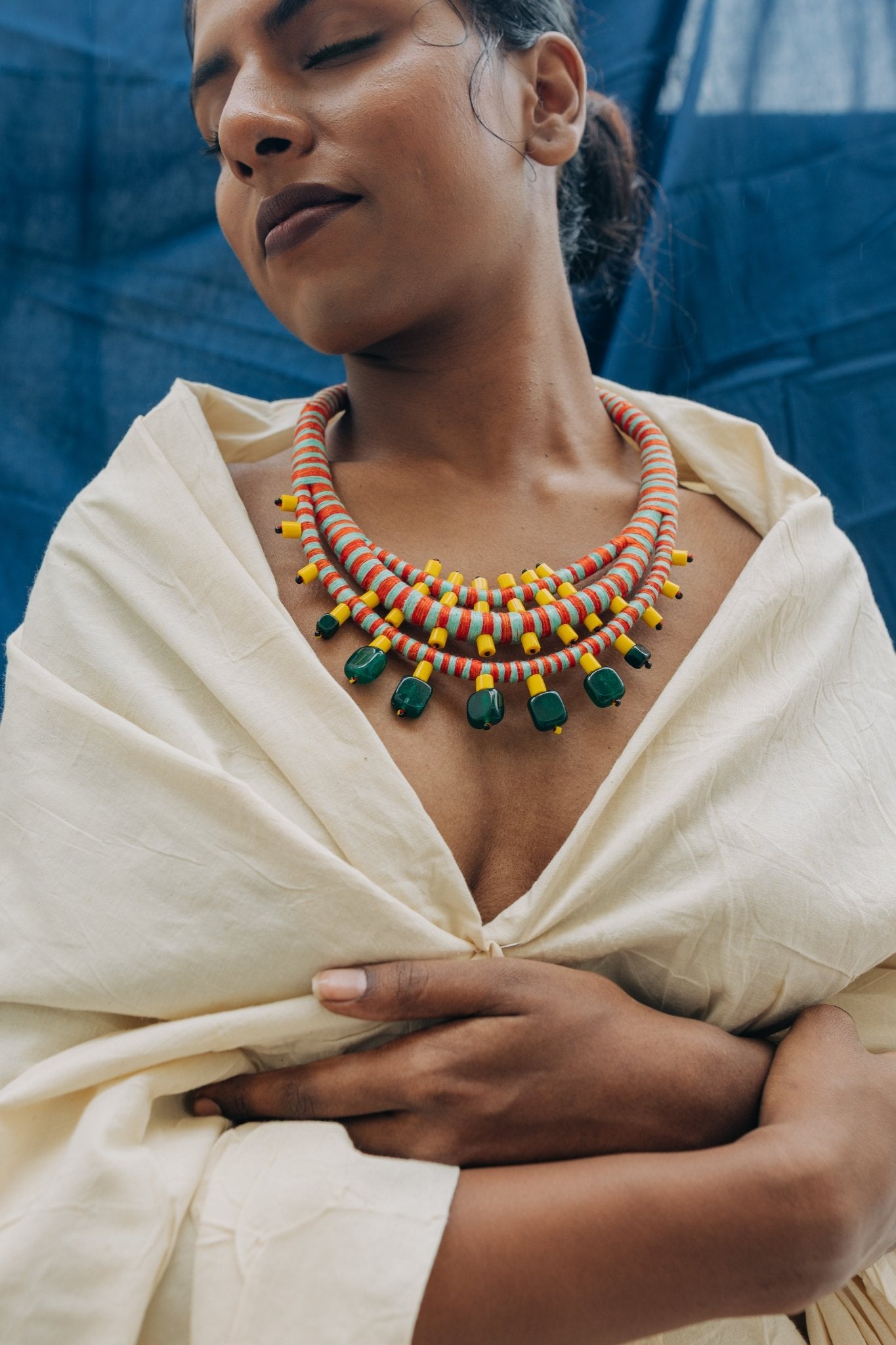 Kanak Leher Necklace - Coral - CiceroniNeckpieceBandish