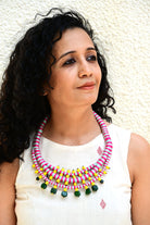 Kanak Leher Necklace - Pink - CiceroniNeckpieceBandish