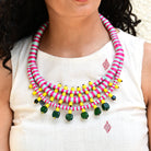 Kanak Leher Necklace - Pink - CiceroniNeckpieceBandish