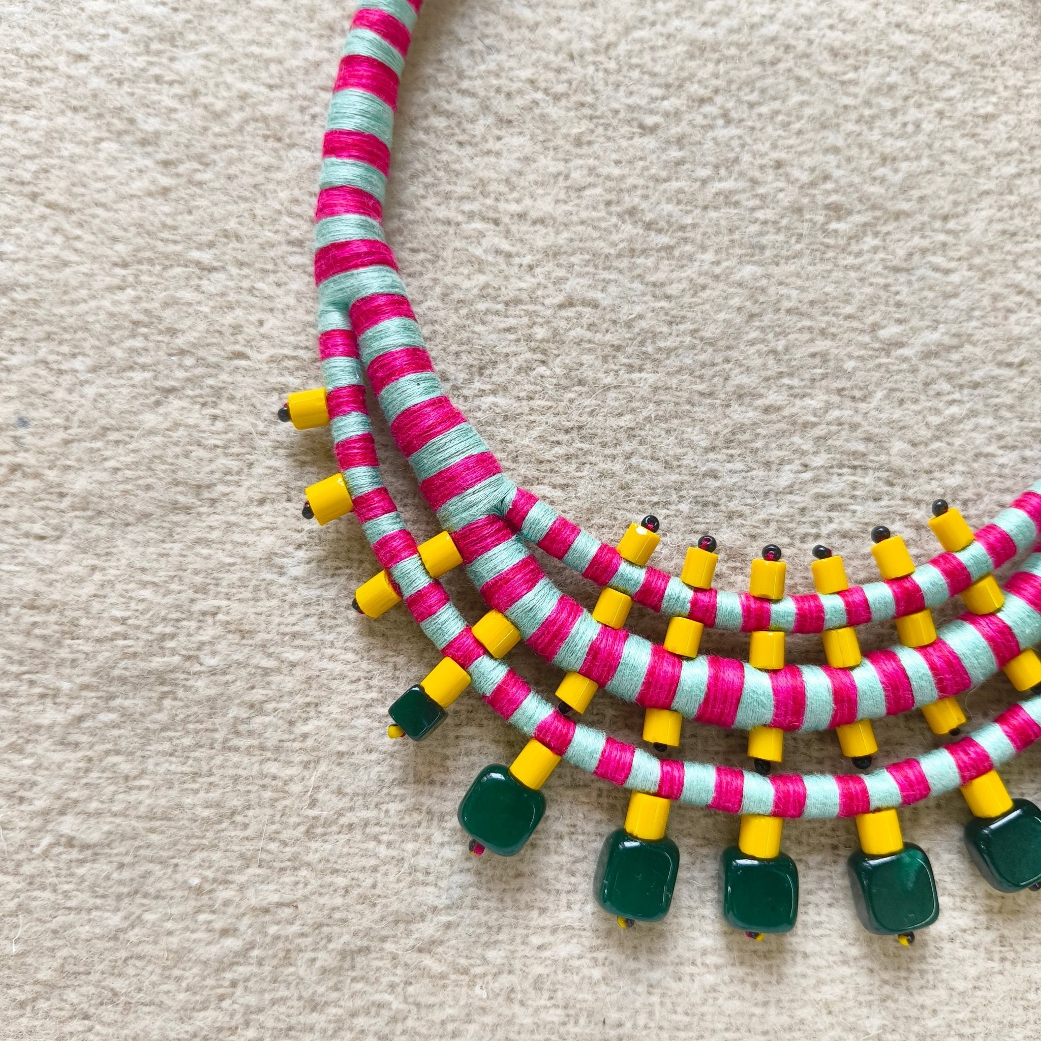 Kanak Leher Necklace - Pink - CiceroniNeckpieceBandish