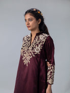 Kanchan Wine Kurta - CiceroniKurtaShades of India